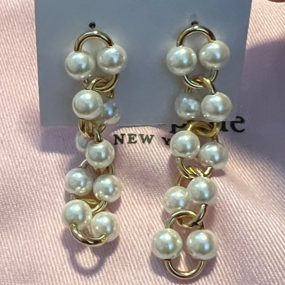 Kate Spade Authentic Vintage White Multi Nouveau Pearls Necklace & Earrings Set - Picture 7 of 9